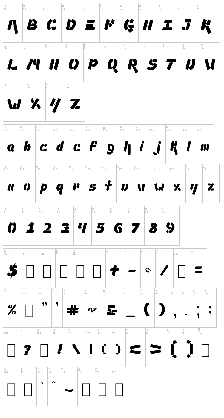 Ampad font map